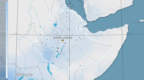 Précipitations Des Mois Les Secs Dans Région Éthiopienne Dans Projection — Photo