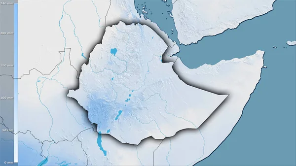 Précipitation Des Quartiers Les Secs Région Éthiopienne Dans Projection Stéréographique — Photo
