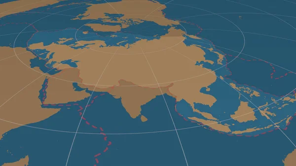 Eurasiann Tektonikus Lemez Kibővítette Kibővítette Globális Formák Csak Szárazföldi Óceáni — Stock Fotó