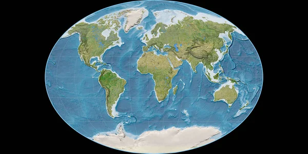 Světová Mapa Projekci Fahey Soustředila Východní Délky Satelitní Snímky Syrový — Stock fotografie