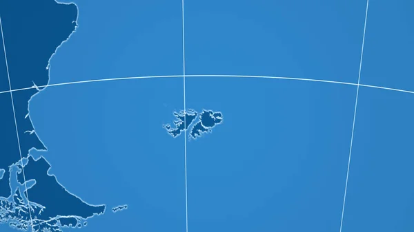 Falklandské Ostrovy Sousedství Vzdálená Perspektiva Bez Obrysu Pouze Tvary Maska — Stock fotografie