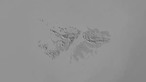 Área Das Ilhas Falkland Mapa Elevação Bilevel Projeção Estereográfica Composição — Fotografia de Stock