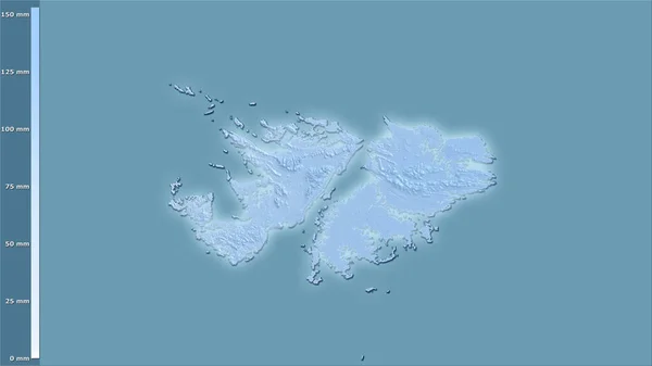 Neerslag Van Het Koudste Kwart Binnen Het Falklandeilanden Gebied Stereografische — Stockfoto