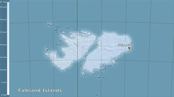 Précipitations Des Mois Les Secs Dans Région Des Îles Malouines — Photo