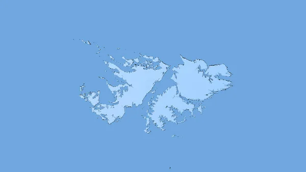 Περιοχή Των Νήσων Φώκλαντ Στον Ετήσιο Χάρτη Κατακρήμνισης Στην Στερεογραφική — Φωτογραφία Αρχείου