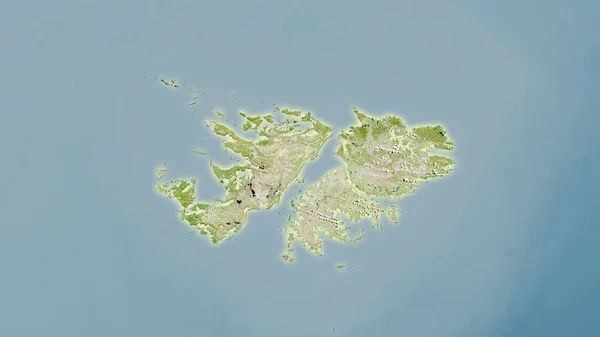 Obszar Wysp Falklandzkich Satelicie Mapa Projekcji Stereograficznej Surowa Kompozycja Warstw — Zdjęcie stockowe