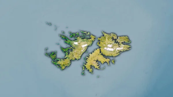 Obszar Wysp Falklandzkich Mapie Satelitarnej Projekcji Stereograficznej Surowa Kompozycja Warstw — Zdjęcie stockowe