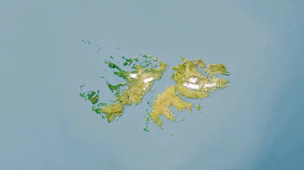 Zone Des Îles Falkland Sur Carte Satellite Dans Projection Stéréographique — Photo