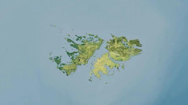 Zone Des Îles Falkland Sur Carte Satellite Dans Projection Stéréographique — Photo