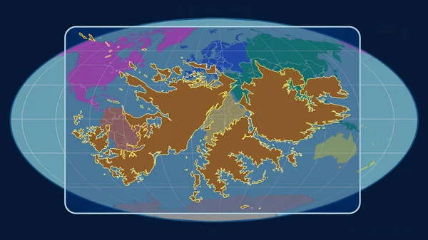 Zoomed Het Licht Van Falklandeilanden Schetsen Met Perspectief Lijnen Tegen — Stockfoto