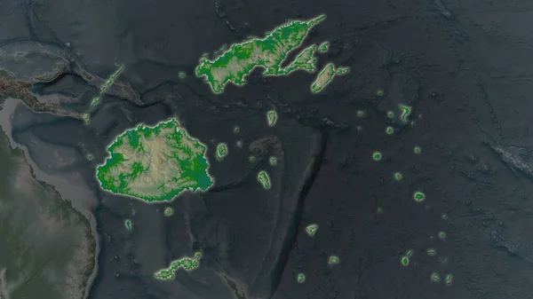 Територія Фіджі Збільшувалася Світилася Темному Тлі Його Околиць Основні Фізичні — стокове фото