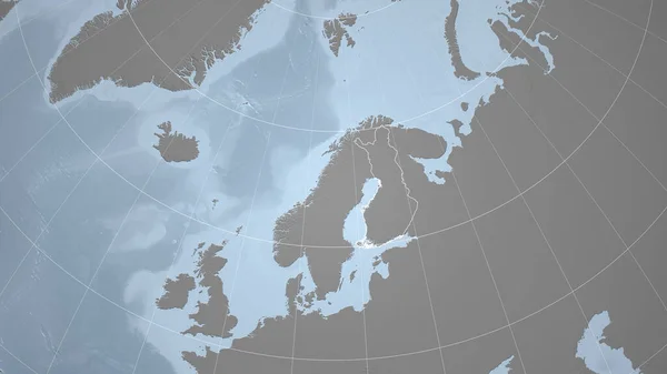 Финляндия Гродненщина Отдаленная Перспектива Очертаниями Страны Grayscale Elevation Map — стоковое фото