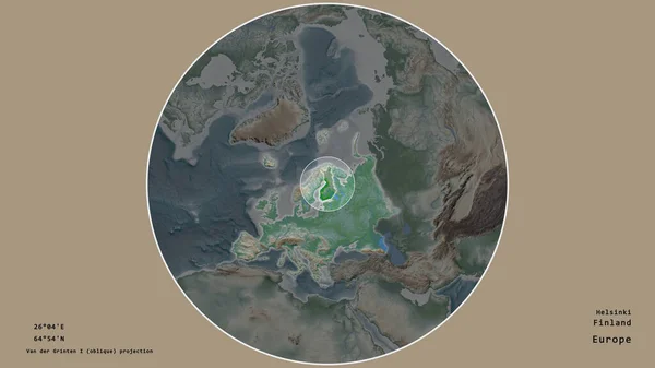 Das Gebiet Finnlands Das Auf Der Großformatigen Landkarte Des Kontinents — Stockfoto