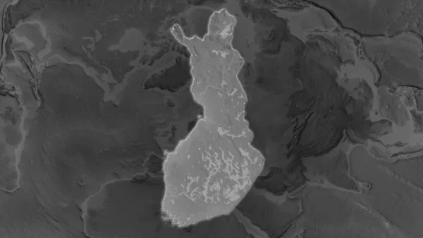 Фінляндія Розширила Освітила Темне Тло Свого Оточення Гравітаційна Мапа Висот — стокове фото