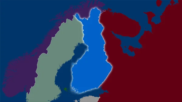 Área Finlandia Mapa Divisiones Administrativas Proyección Estereográfica Composición Cruda Capas —  Fotos de Stock