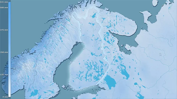 Precipitación Del Cuarto Más Seco Dentro Del Área Finlandia Proyección —  Fotos de Stock