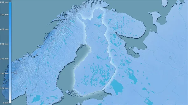 Precipitación Del Cuarto Más Cálido Dentro Del Área Finlandia Proyección —  Fotos de Stock