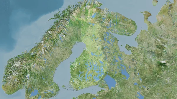 Finlândia Área Mapa Satélite Projeção Estereográfica Composição Bruta Camadas Raster — Fotografia de Stock
