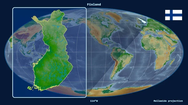Vue Agrandie Des Contours Finlande Avec Des Lignes Perspective Par — Photo