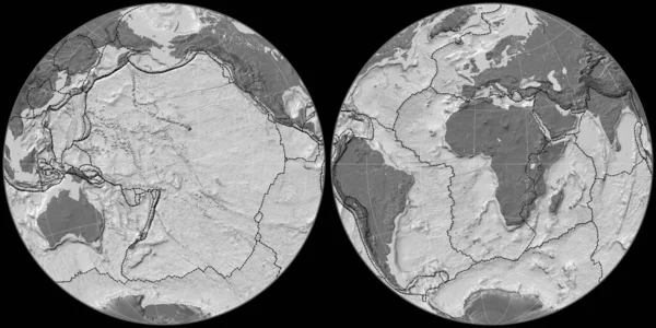 World Map Fournier Proyección Globular Centrada 170 Longitud Oeste Mapa — Foto de Stock