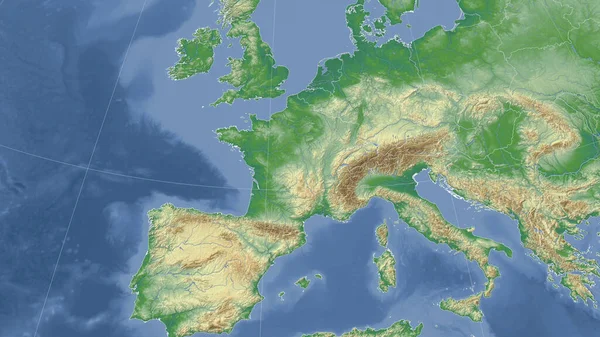 Francia Suo Quartiere Prospettiva Obliqua Lontana Nessun Contorno Mappa Fisica — Foto Stock