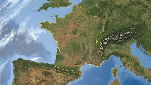 Fransa Yüksek Çözünürlüklü Uydu Görüntüsü — Stok fotoğraf