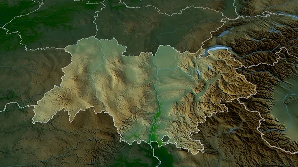 Auvergne Rhone Alpes Regione Della Francia Ingrandita Evidenziata Principali Caratteristiche — Foto Stock