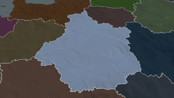 Centre Val Loire Регион Франции Увеличенный Выделенный Цветная Карта Административного — стоковое фото