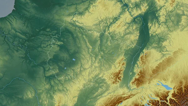 法国大东部地区 五彩斑斓的湖泊和河流 形状与它的国家相对应 3D渲染 — 图库照片