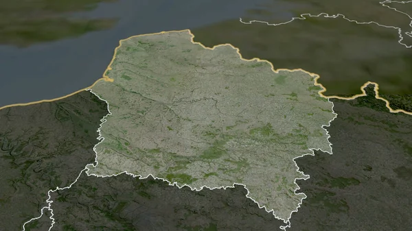 Hauts France Регіон Франції Масштабований Виділений Супутникові Знімки Візуалізація — стокове фото
