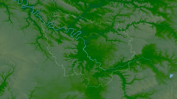 Ile France Region France Colored Shader Data Lakes Rivers Shape — Stock Photo, Image