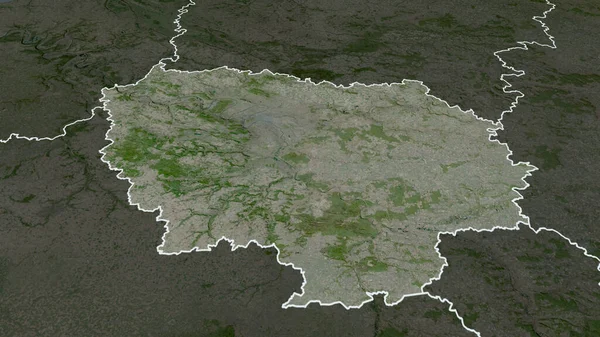 フランス フランスの地域が拡大し 強調した 衛星画像 3Dレンダリング — ストック写真