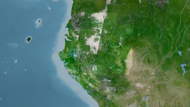 Uydu C haritasında Gabon alanı stereografik projeksiyonda - raster katmanlarının ham bileşimi