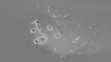 Stereografik projeksiyondaki gri ölçekli yükseklik haritasında Galapagos Adaları alanı - raster katmanlarının ham bileşimi