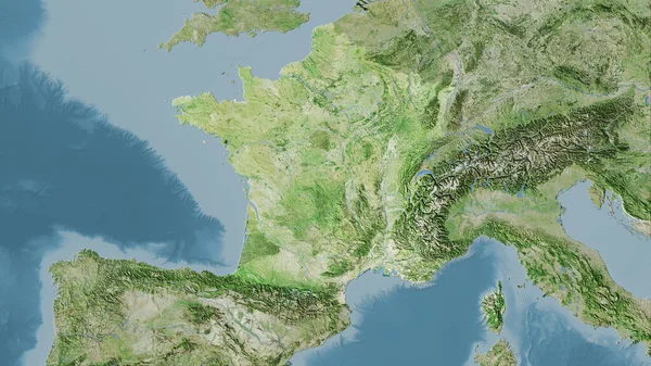 Oblast Francie Mapě Satelitního Stereografické Projekci Hrubé Složení Rastrových Vrstev — Stock fotografie