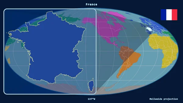 Vue Agrandie France Avec Des Lignes Perspective Par Rapport Une — Photo