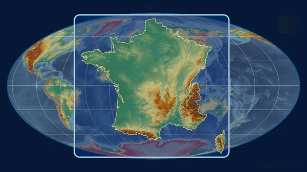 Zoomed Vista Della Francia Delineare Con Linee Prospettiche Contro Una — Foto Stock