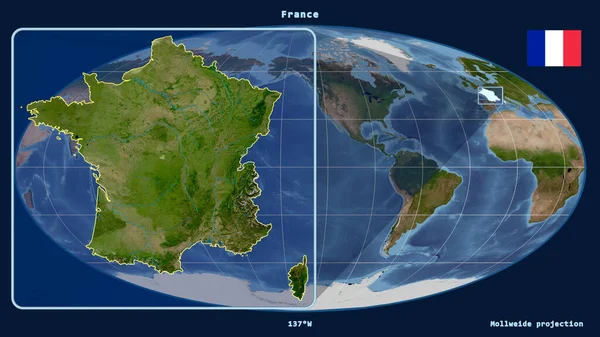 Vue Agrandie France Avec Des Lignes Perspective Par Rapport Une — Photo