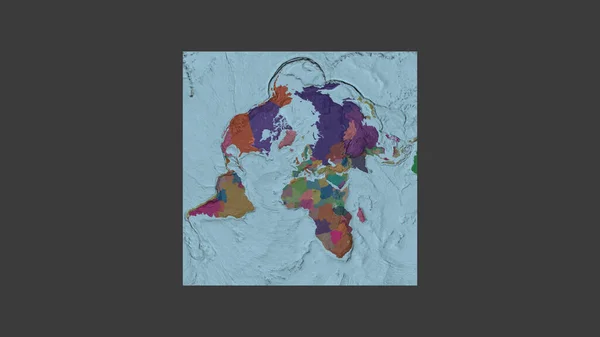 Quadratischer Rahmen Der Großformatigen Weltkarte Einer Schrägen Van Der Grinten — Stockfoto