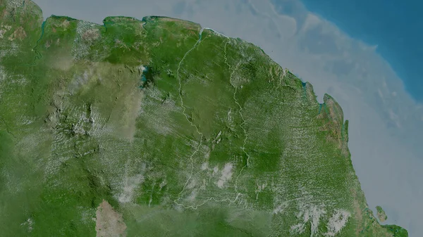 Saint Laurent Maroni Distrito Guayana Francesa Imágenes Satélite Forma Delineada — Foto de Stock