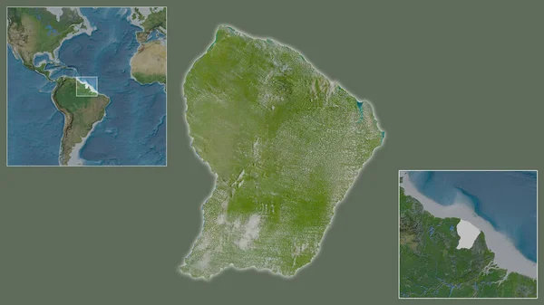 Gros Plan Sur Guyane Française Situation Dans Région Centre Une — Photo