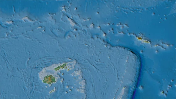 Bairros Placa Tectônica Futuna Mapa Relevo Projeção Van Der Grinten — Fotografia de Stock