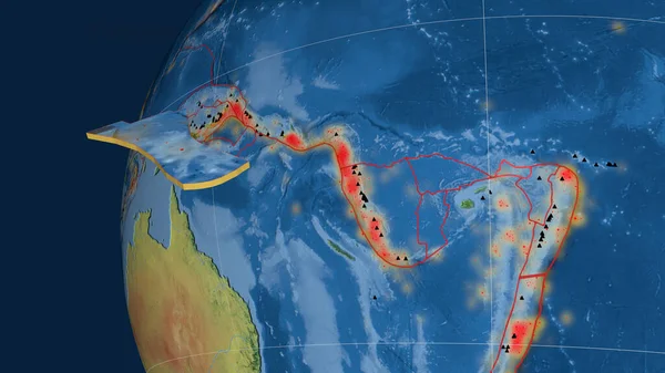 Futuna Tektonische Platte Extrudiert Und Gegen Den Globus Präsentiert Topographische — Stockfoto