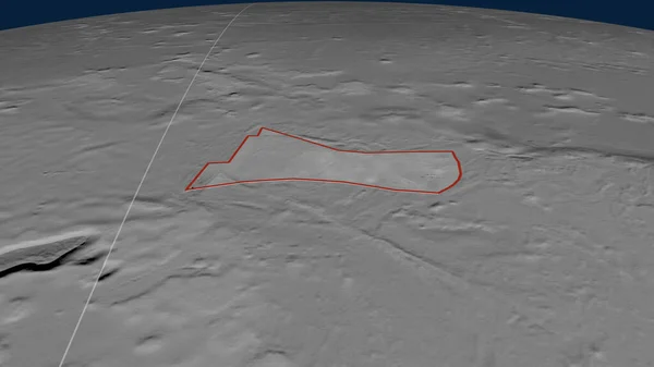 Piastra Tettonica Futuna Delineata Sul Globo Mappa Dell Elevazione Scala — Foto Stock