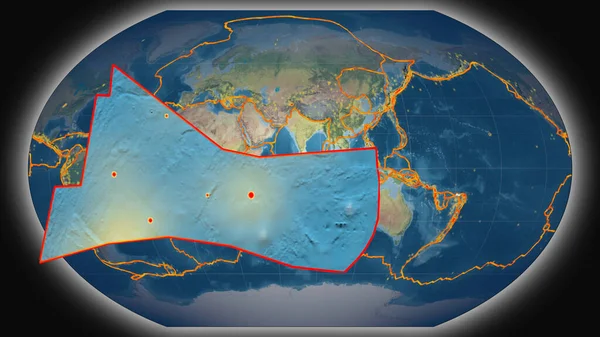 Plaque Tectonique Futuna Extrudée Présentée Par Rapport Carte Topographique Globale — Photo