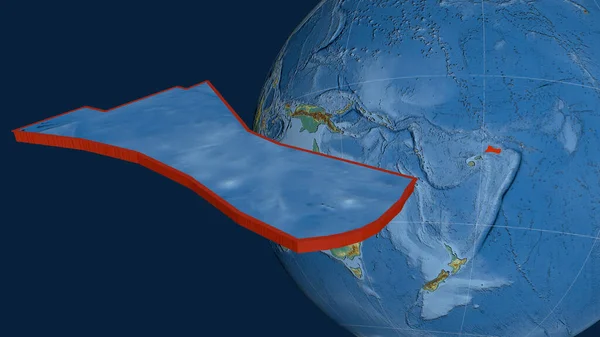 Futuna Tektonik Plakası Yayıldı Dünyaya Karşı Sunuldu Topoğrafik Yardım Haritası — Stok fotoğraf
