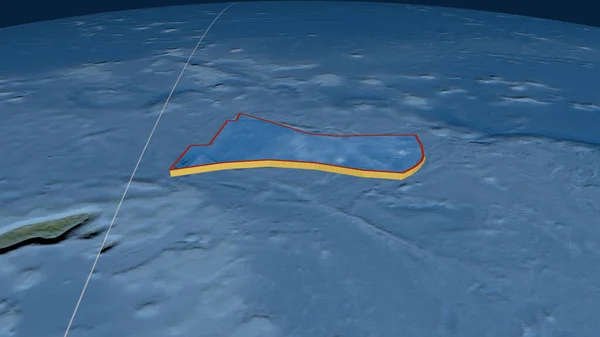Plaque Tectonique Futuna Extrudée Sur Globe Imagerie Satellite Rendu — Photo