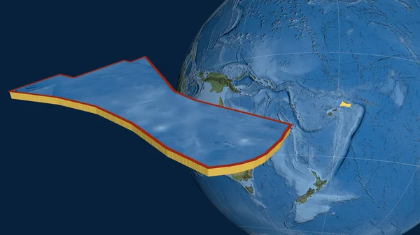 Futuna Tektonická Deska Protlačovala Prezentovala Proti Zeměkouli Satelitní Snímky Vykreslování — Stock fotografie