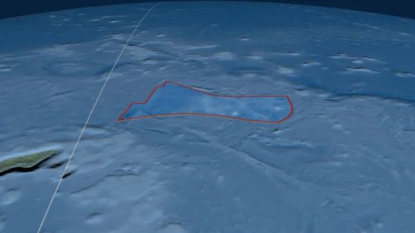 Plaque Tectonique Futuna Dessinée Sur Globe Imagerie Satellite Rendu — Photo