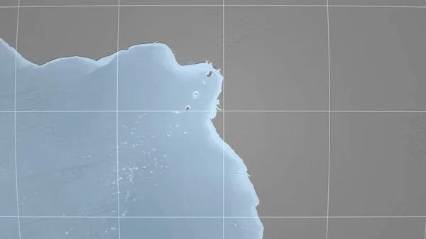 Габон Соседство Отдаленная Перспектива Очертаний Grayscale Elevation Map — стоковое фото
